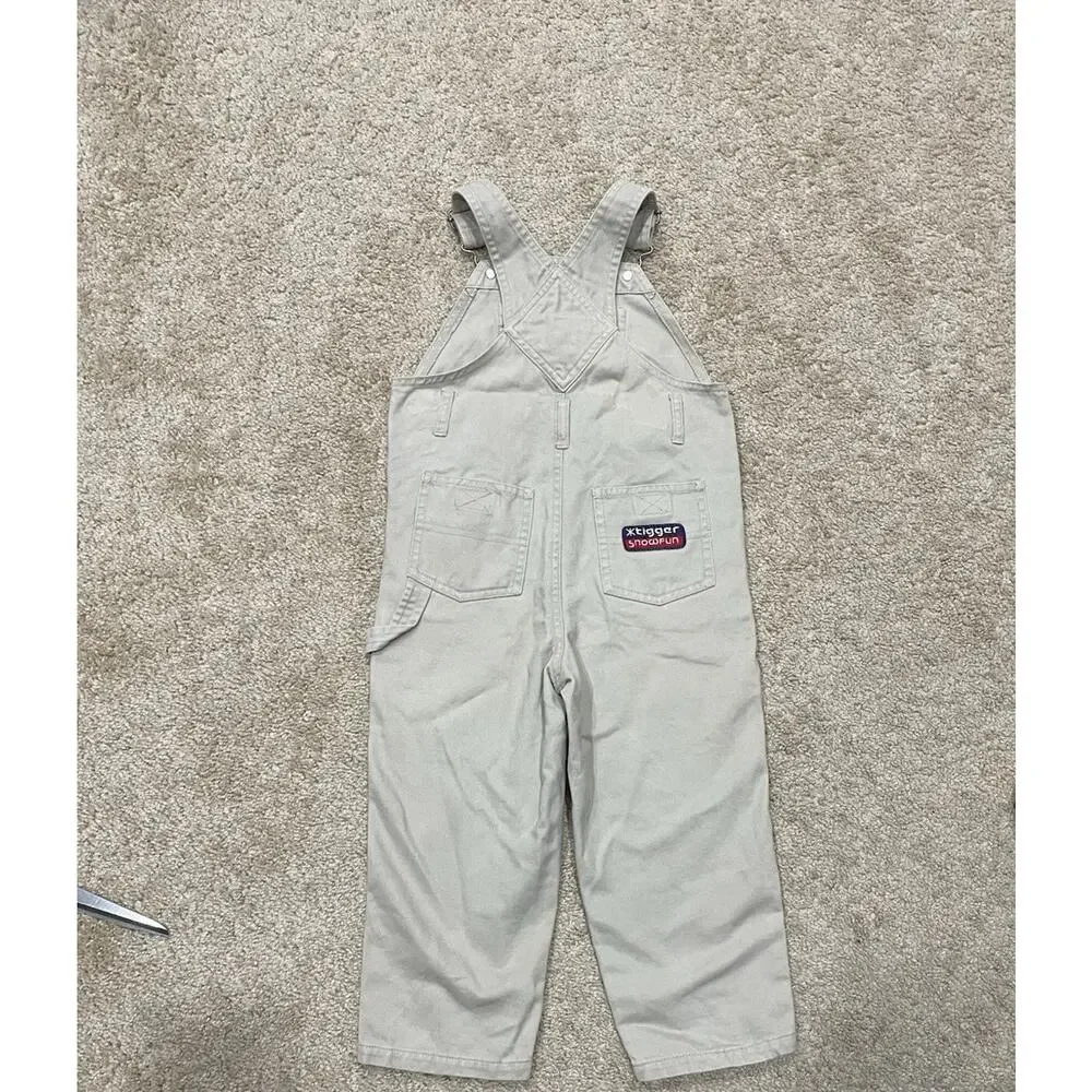 2001 Vintage Winnie the Pooh Tigger Disney Store Khaki Overalls Size 3T Y2K 90s